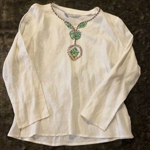 Carlie’s Court linen top never worn with beading